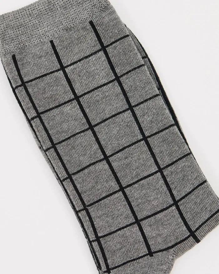 RWandCO Socks and Tights Windowpane Bamboo Crew Socks Med Grey Mix 8211 Women RWandCO Socks and Tights Windowpane Bamboo Crew Socks Med Grey Mix 8211 Women
