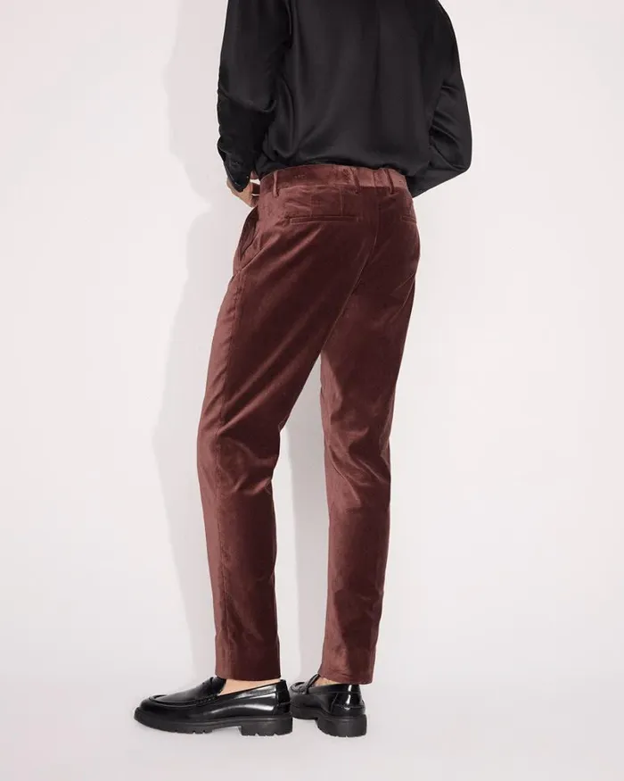 RWandCO Suits SlimFit Velvet Suit Pant Cognac 8211 Men RWandCO Suits SlimFit Velvet Suit Pant Cognac 8211 Men
