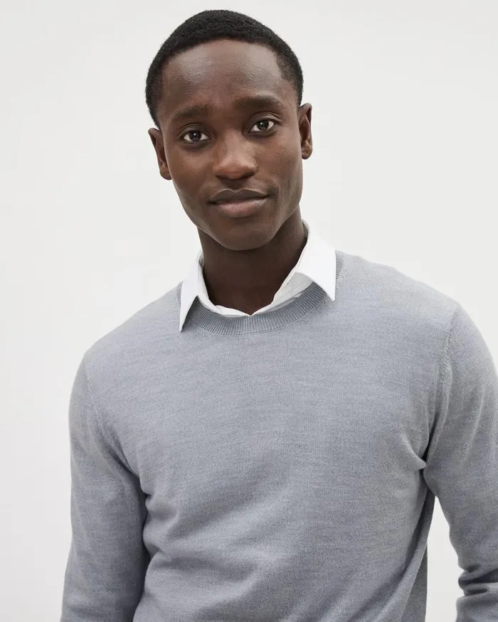 RWandCO Sweaters and Cardigans LongSleeve MerinoWool Crewneck Sweater Heather Grey 8211 Men RWandCO Sweaters and Cardigans LongSleeve MerinoWool Crewneck Sweater Heather Grey 8211 Men