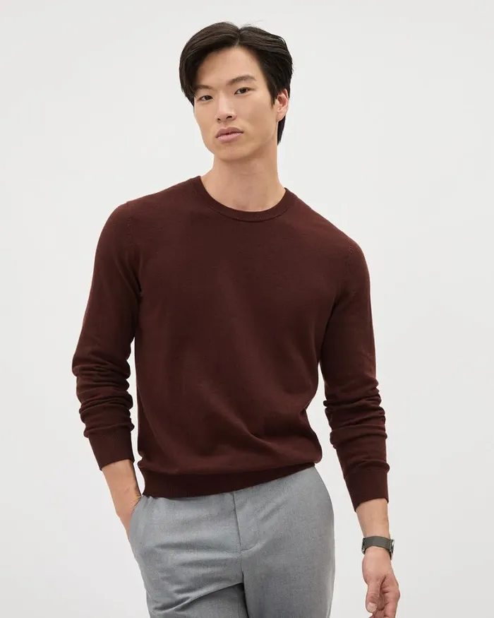 RWandCO Sweaters and Cardigans Solid LongSleeve CrewNeck Sweater Intense Fudge 8211 Men RWandCO Sweaters and Cardigans Solid LongSleeve CrewNeck Sweater Intense Fudge 8211 Men