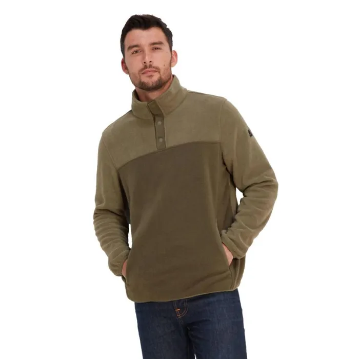 RWandCO Sweatshirts and Hoodies TOG24 8211 Mens Farlow Stud Front Fleece Top Dark Brown 8211 Men RWandCO Sweatshirts and Hoodies TOG24 8211 Mens Farlow Stud Front Fleece Top Dark Brown 8211 Men
