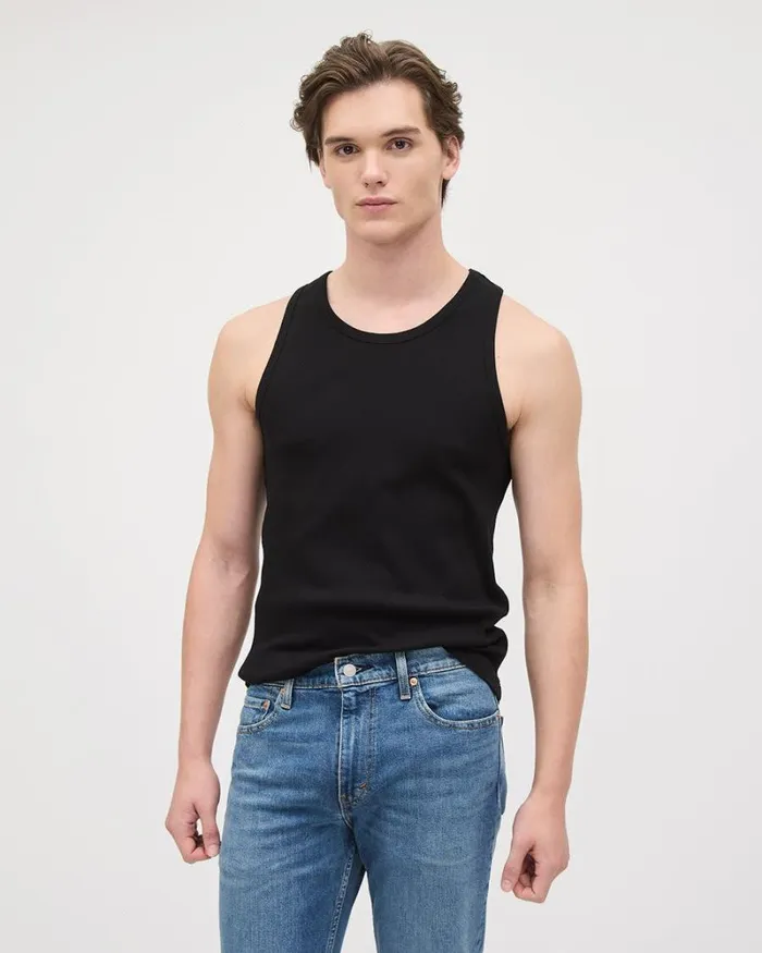 RWandCO TShirts Ribbed Tank Top Black 8211 Men RWandCO TShirts Ribbed Tank Top Black 8211 Men