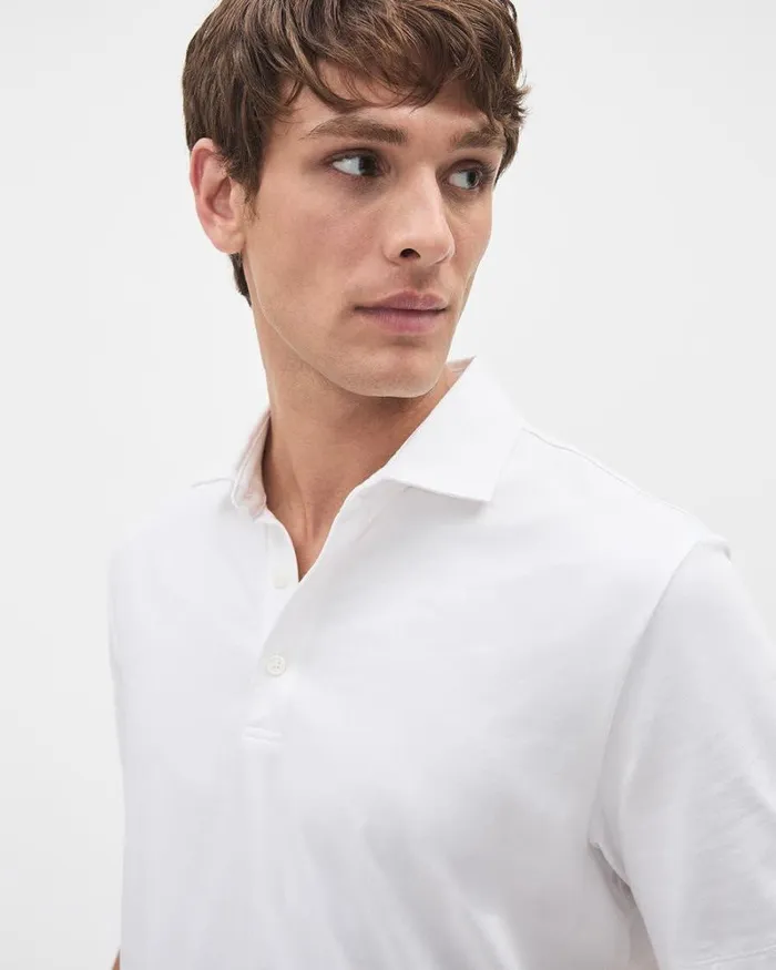RWandCO TShirts ShortSleeve Supima R Cotton Jersey Polo Bright White 8211 Men