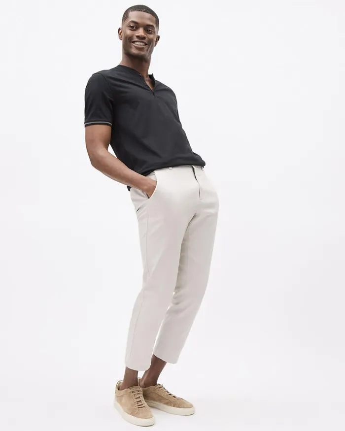 RWandCO TShirts Solid ShortSleeve Tee With Henley Neckline Black 8211 Men RWandCO TShirts Solid ShortSleeve Tee With Henley Neckline Black 8211 Men