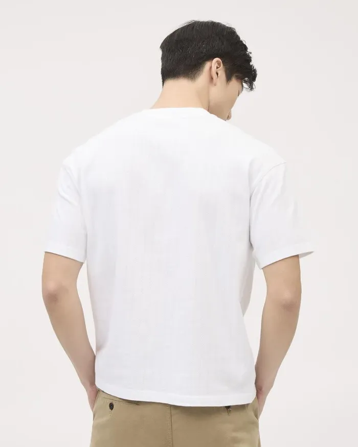 RWandCO TShirts White ShortSleeve CrewNeck Textured Tee Bright White 8211 Men RWandCO TShirts White ShortSleeve CrewNeck Textured Tee Bright White 8211 Men