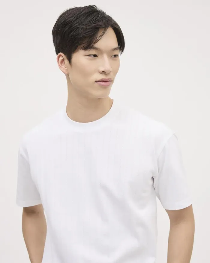 RWandCO TShirts White ShortSleeve CrewNeck Textured Tee Bright White 8211 Men RWandCO TShirts White ShortSleeve CrewNeck Textured Tee Bright White 8211 Men