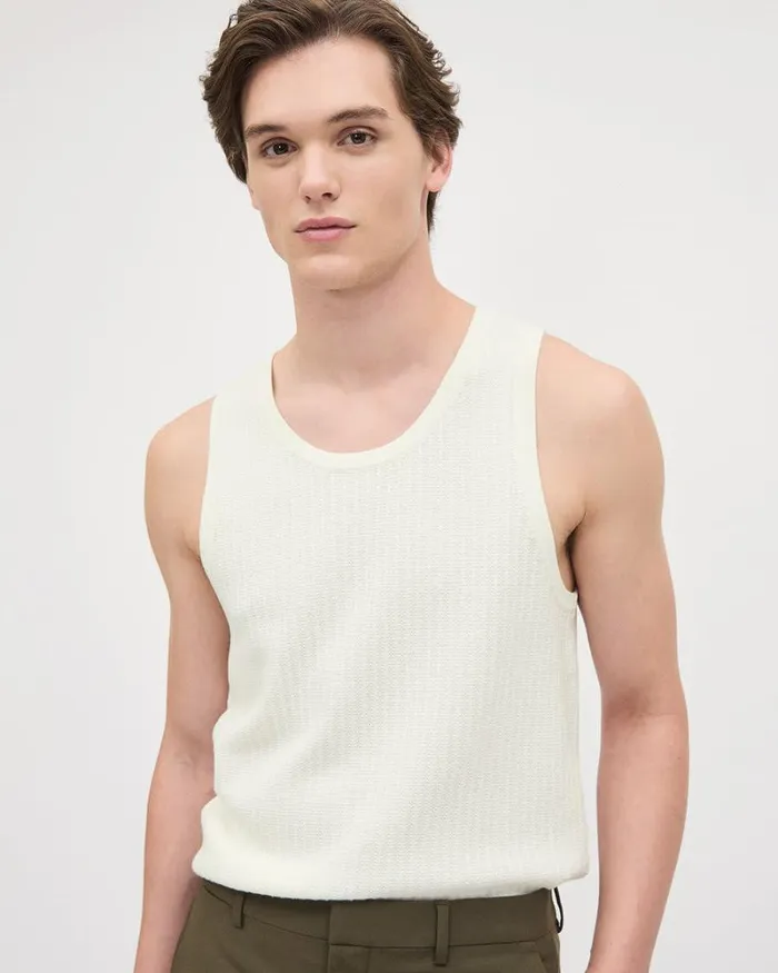 RWandCO TShirts White Sleeveless CrewNeck Sweater Marshmallow 8211 Men
