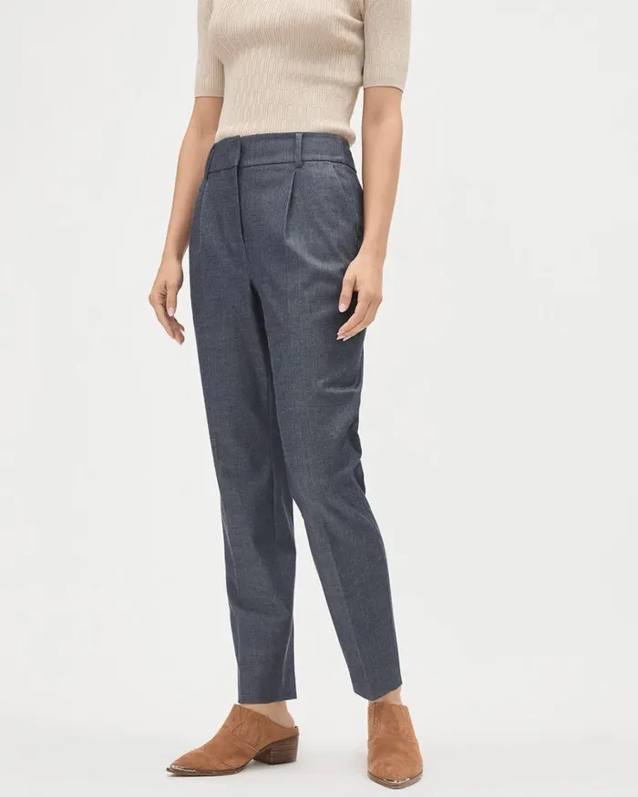 RWandCO Tapered Leg HighRise TaperedLeg Chambray Pant Dark Denim 8211 Women