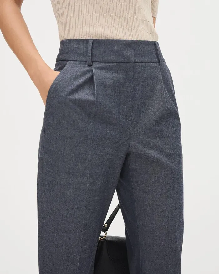 RWandCO Tapered Leg HighRise TaperedLeg Chambray Pant Dark Denim 8211 Women RWandCO Tapered Leg HighRise TaperedLeg Chambray Pant Dark Denim 8211 Women