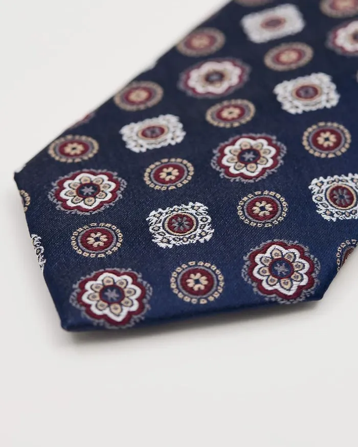 RWandCO Ties and Bow Ties Regular Navy Tie With Geometric Pattern Winetasting 8211 Men RWandCO Ties and Bow Ties Regular Navy Tie With Geometric Pattern Winetasting 8211 Men