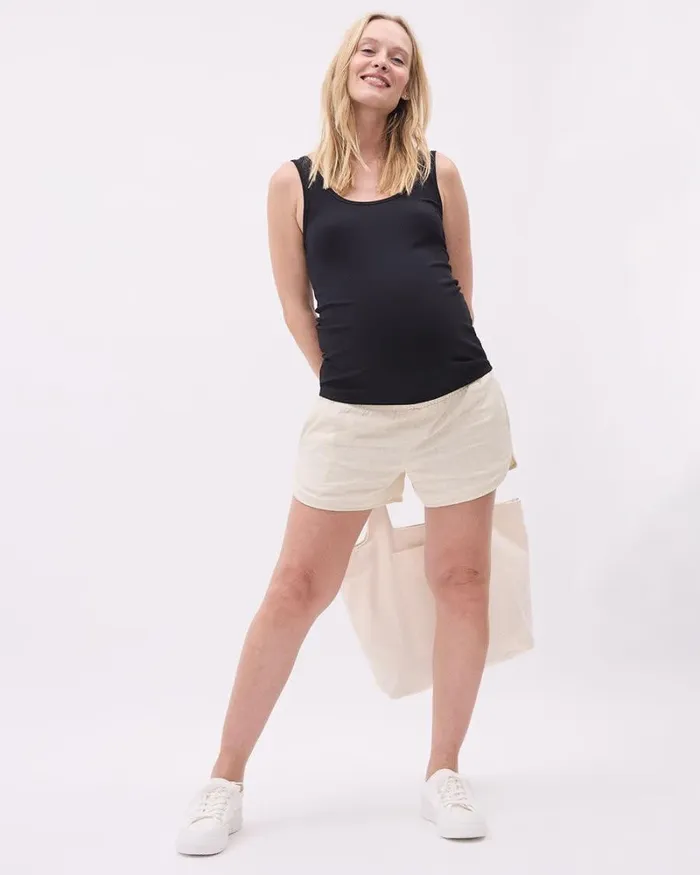 RWandCO Tops Knit Rib CrewNeck Tank Top 8211 Thyme Maternity Black 8211 Women RWandCO Tops Knit Rib CrewNeck Tank Top 8211 Thyme Maternity Black 8211 Women