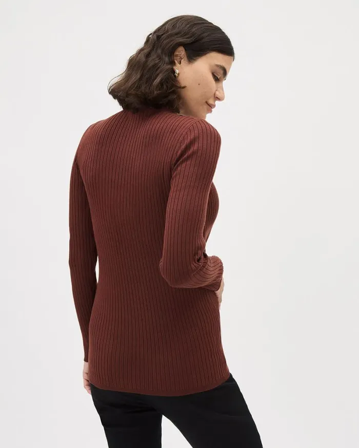 RWandCO Tops LongSleeve CrewNeck Ribbed Tee 8211 Thyme Maternity Rum Raisin 8211 Women RWandCO Tops LongSleeve CrewNeck Ribbed Tee 8211 Thyme Maternity Rum Raisin 8211 Women