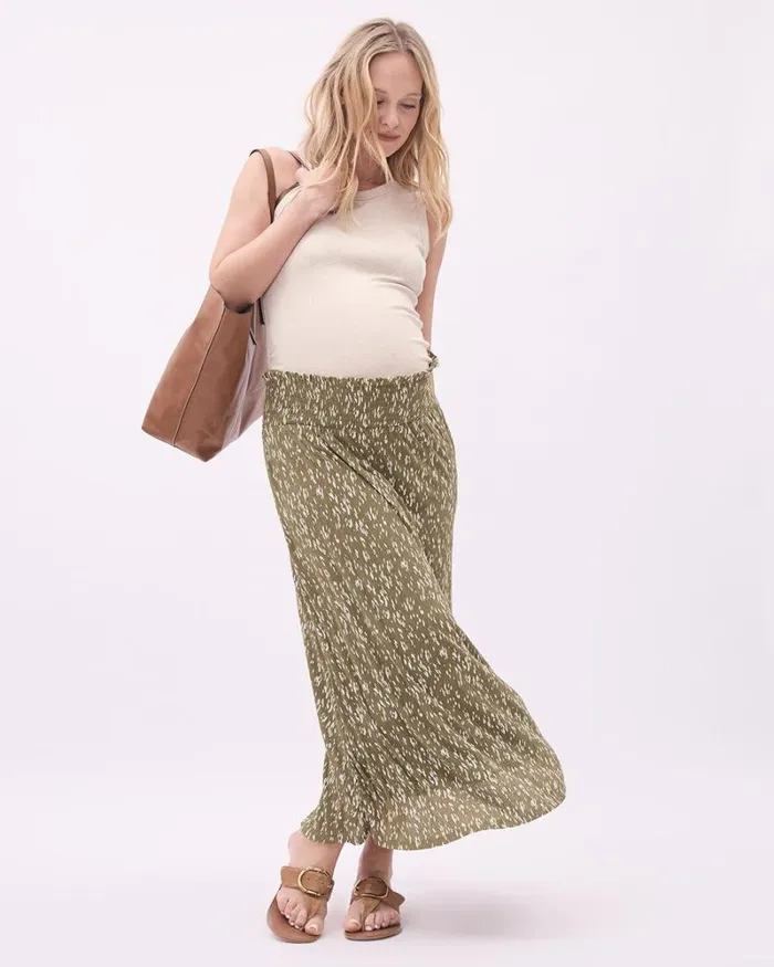 RWandCO Tops Tank Top With Side Shirrings 8211 Thyme Maternity Oatmeal Mix 8211 Women RWandCO Tops Tank Top With Side Shirrings 8211 Thyme Maternity Oatmeal Mix 8211 Women