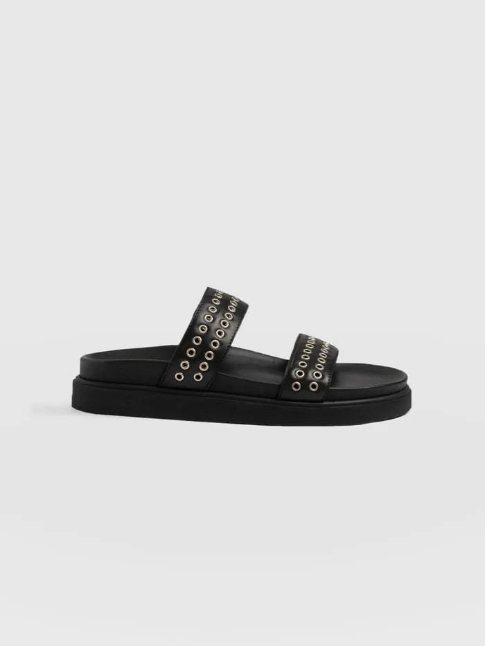 Saint And Sofia All Sandals Women Maddox Eyelet Slides 8211 Black Black