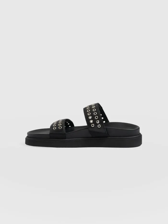 Saint And Sofia All Sandals Women Maddox Eyelet Slides 8211 Black Black