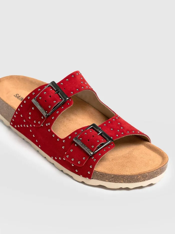 Saint And Sofia All Sandals Women Studded Sutton Slides 8211 Red Red