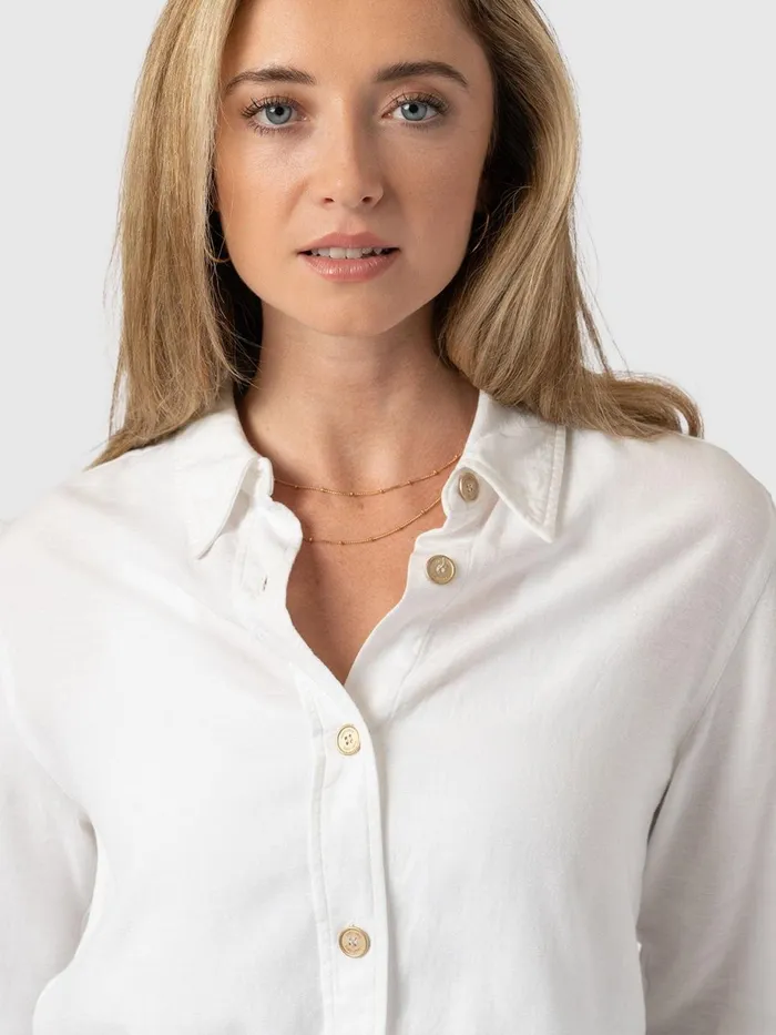 Saint And Sofia Blouses and Shirts Women Boyfriend Shirt 8211 White White