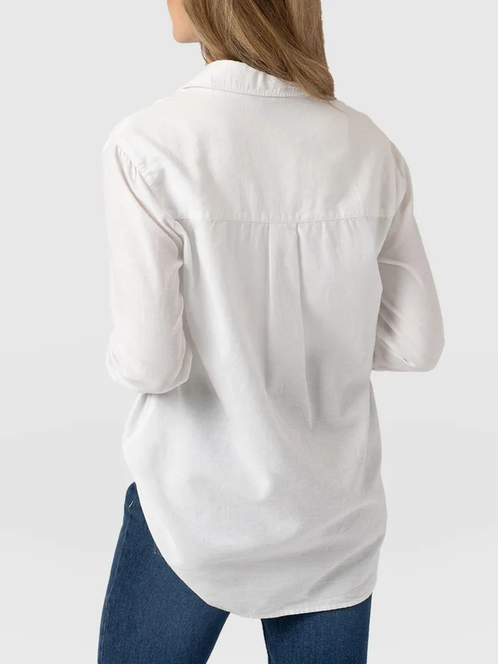 Saint And Sofia Blouses and Shirts Women Boyfriend Shirt 8211 White White