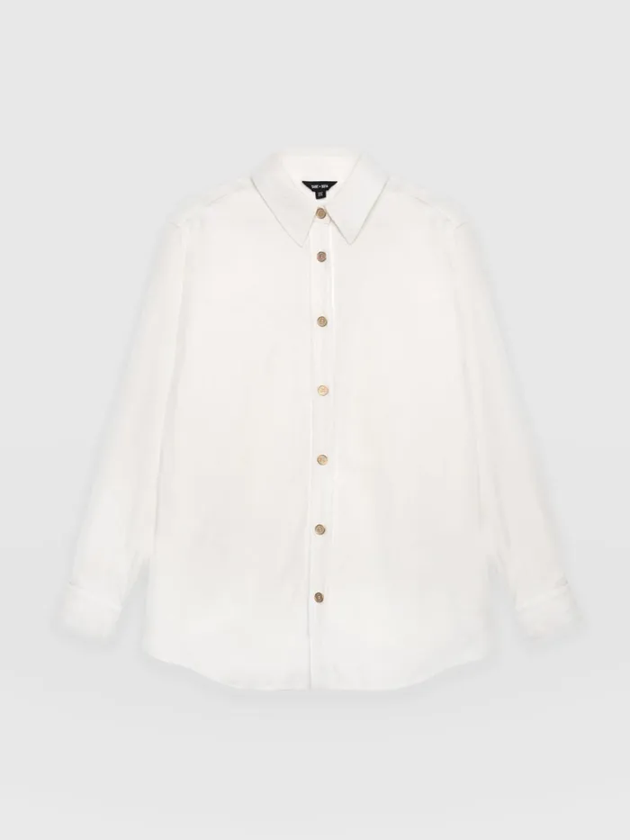 Saint And Sofia Blouses and Shirts Women Boyfriend Shirt 8211 White White