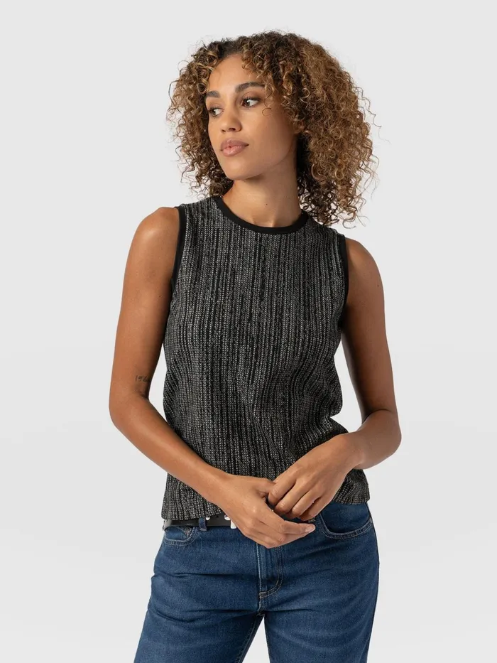 Saint And Sofia Casual Tops Women Keller Vest 8211 GreyBlack Greyblack