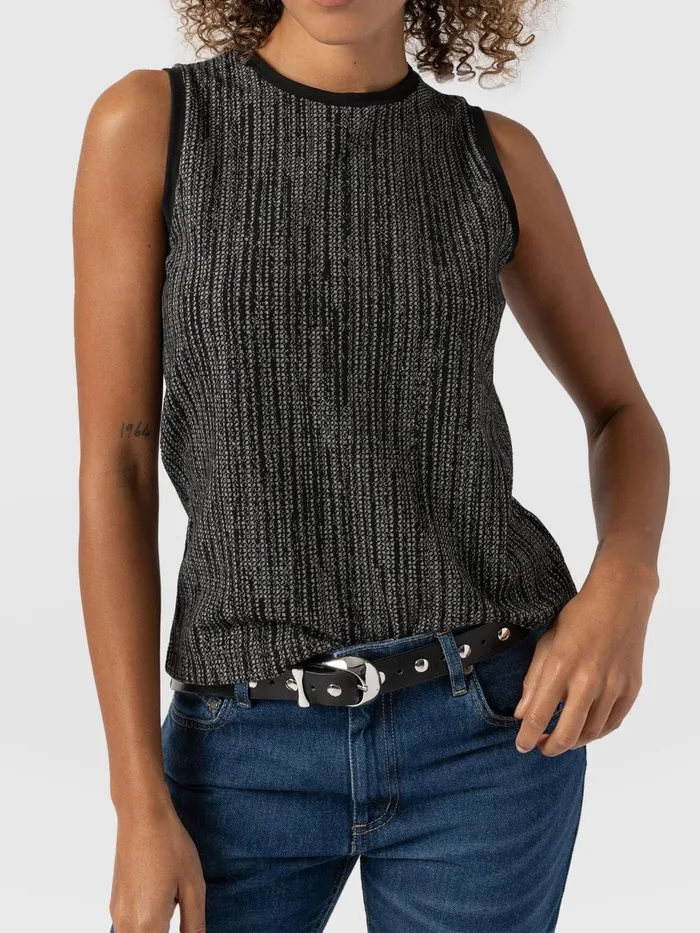 Saint And Sofia Casual Tops Women Keller Vest 8211 GreyBlack Greyblack