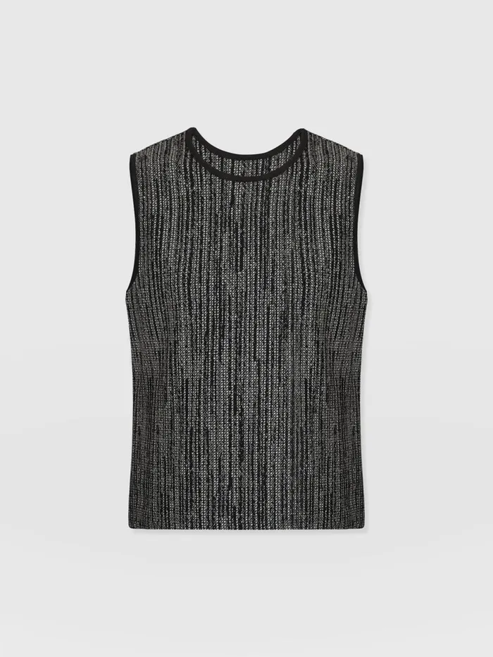 Saint And Sofia Casual Tops Women Keller Vest 8211 GreyBlack Greyblack