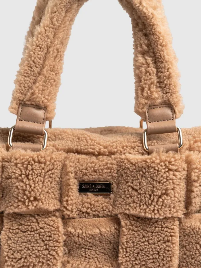 Saint And Sofia Cross Body Bags Women Teddy Woven Duffle Bag 8211 Caramel Caramel