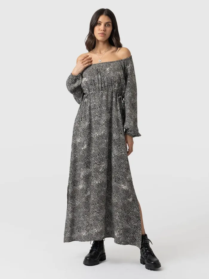 Saint And Sofia Dresses Women Henrietta Dress 8211 Monochrome Gothica Monochrome Gothica