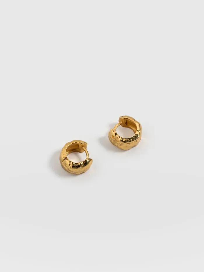 Saint And Sofia Earrings Women Molten Huggie Earrings 8211 Gold Gold