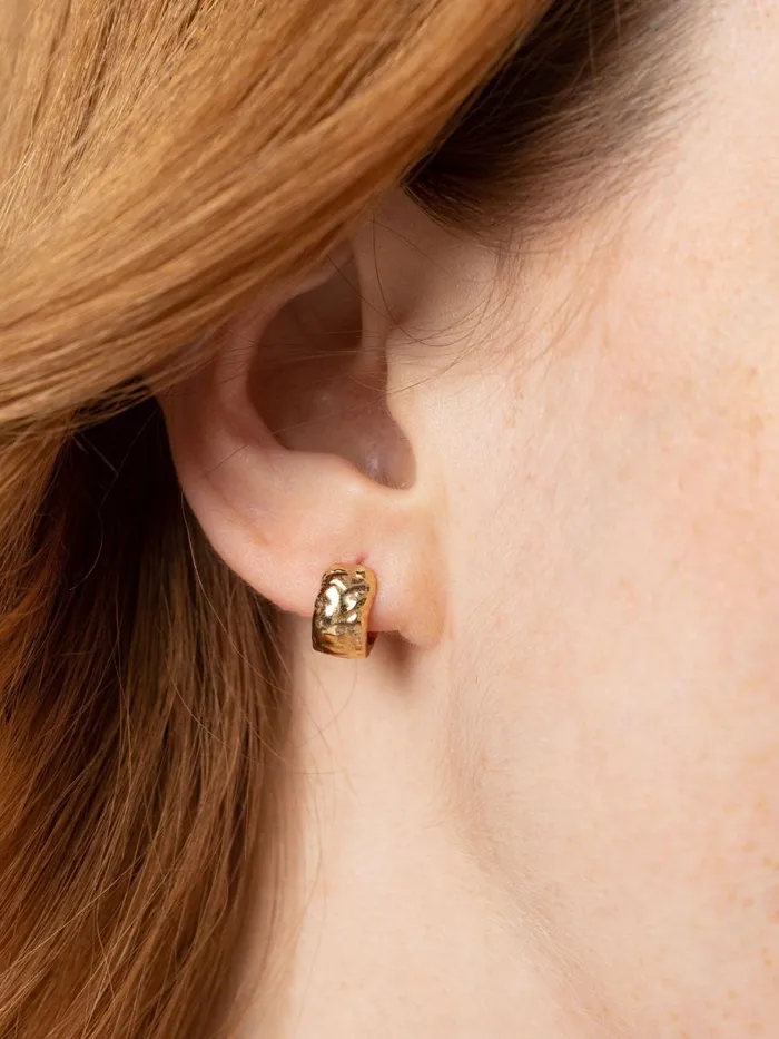 Saint And Sofia Earrings Women Molten Huggie Earrings 8211 Gold Gold