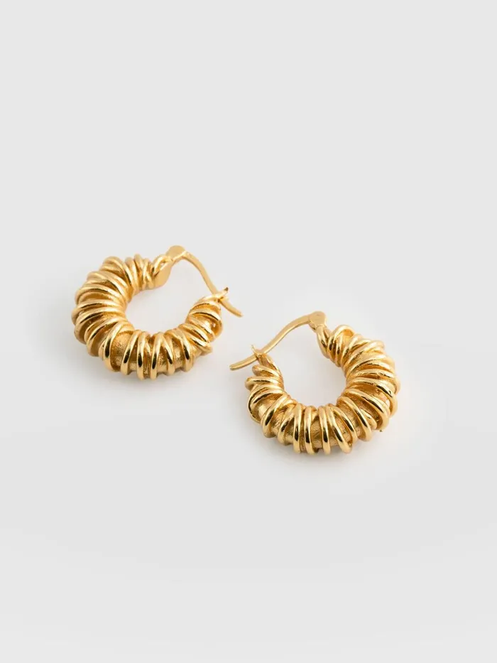 Saint And Sofia Earrings Women Swirl Hoop Earrings 8211 Gold Gold