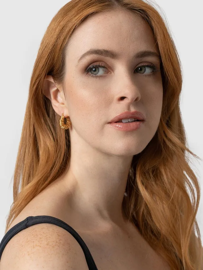 Saint And Sofia Earrings Women Swirl Hoop Earrings 8211 Gold Gold