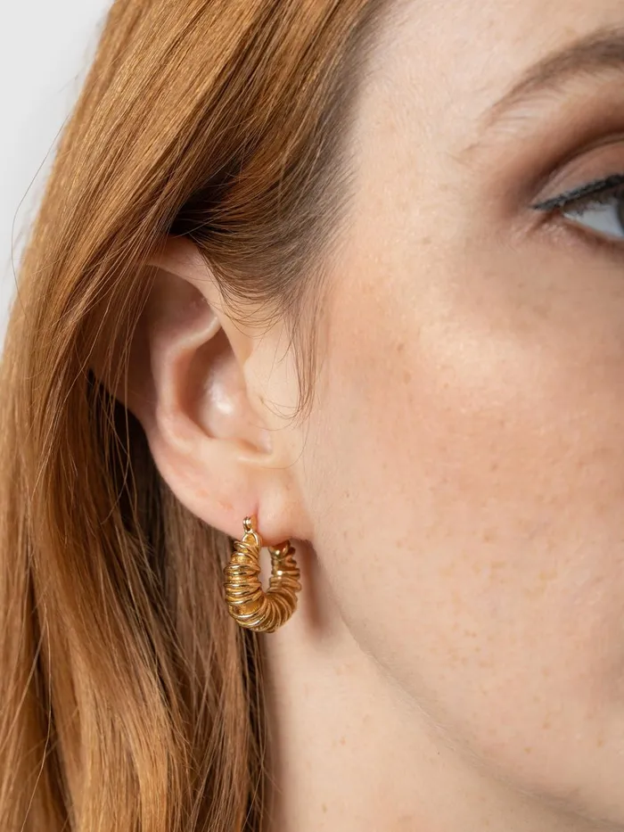 Saint And Sofia Earrings Women Swirl Hoop Earrings 8211 Gold Gold