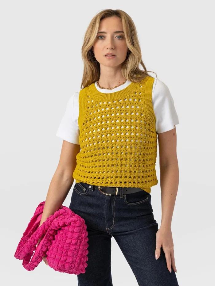 Saint And Sofia Knitwear Women Adler Sleeveless Knit 8211 Mustard Mustard