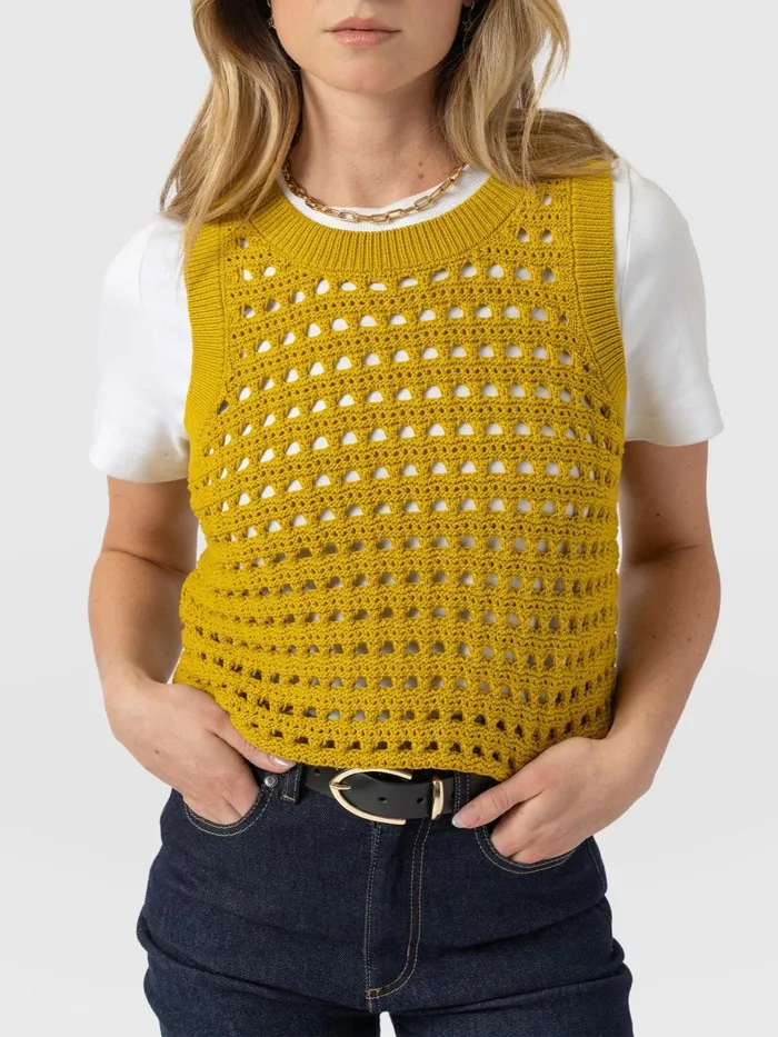Saint And Sofia Knitwear Women Adler Sleeveless Knit 8211 Mustard Mustard