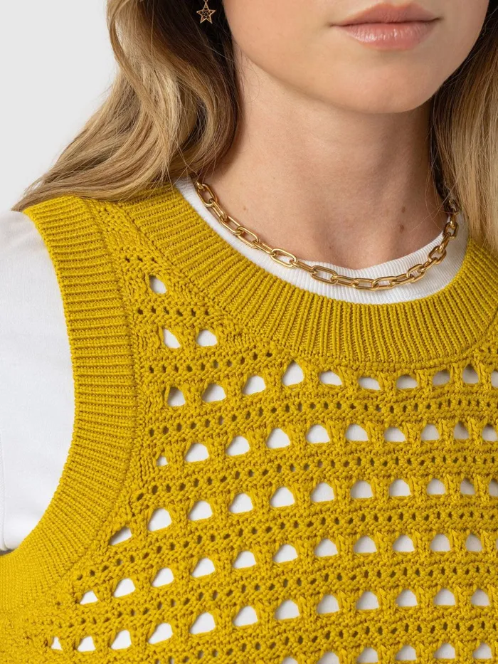 Saint And Sofia Knitwear Women Adler Sleeveless Knit 8211 Mustard Mustard