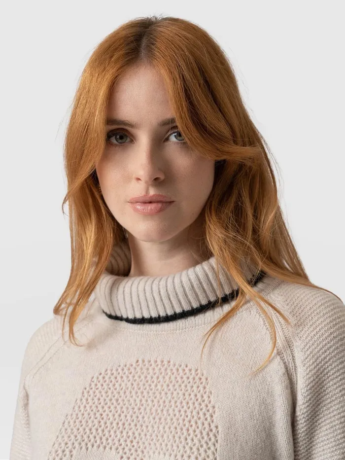 Saint And Sofia Knitwear Women Blake Cashmere Skull Sweater 8211 Cream Cream