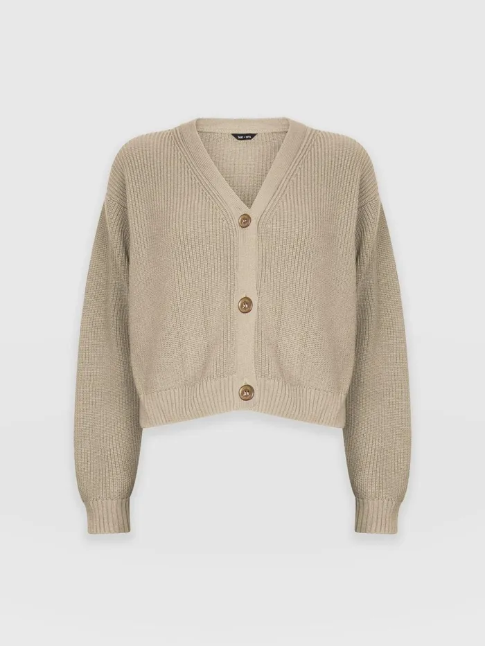 Saint And Sofia Knitwear Women Soho Crop Cardigan 8211 Beige Beige