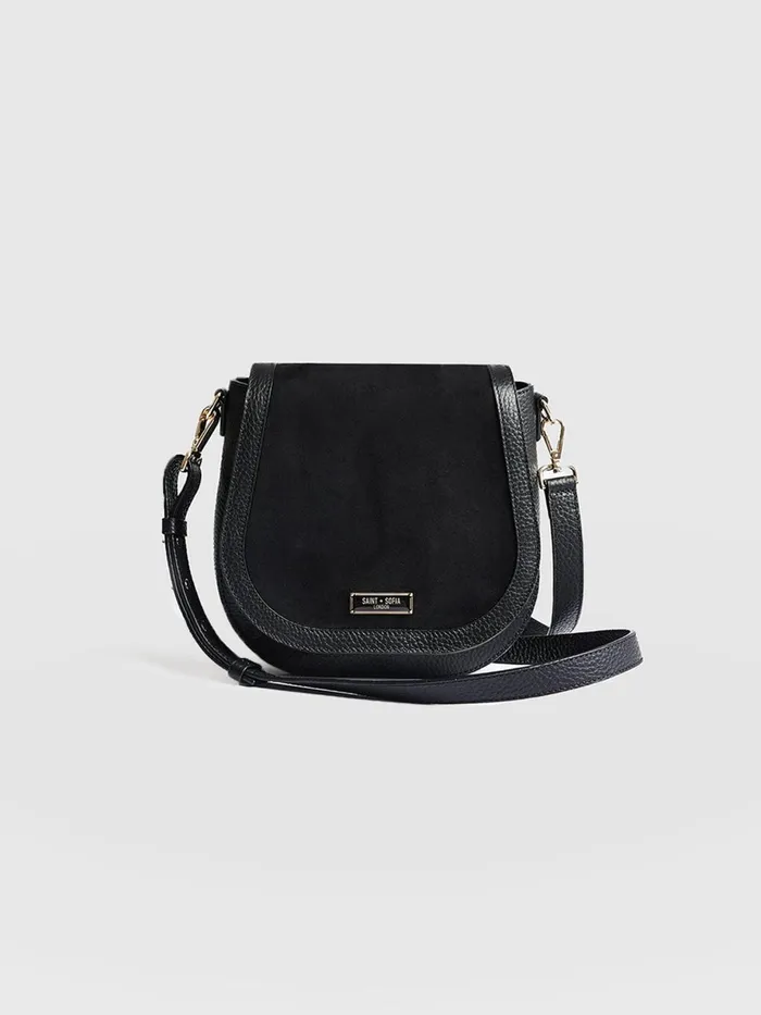 Saint And Sofia Leather Bags Women Saddle Bag 8211 Black Black