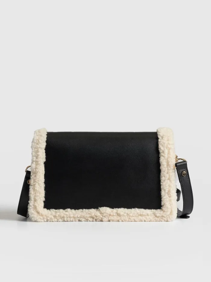 Saint And Sofia Leather Women Rylee Cross Body Bag 8211 BlackEcru Blackecru