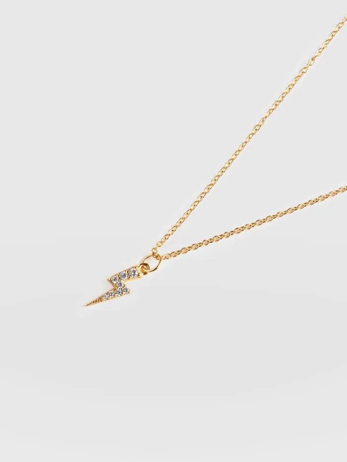 Saint And Sofia Necklaces Women Astral Lightning Charm Necklace 8211 Gold Gold