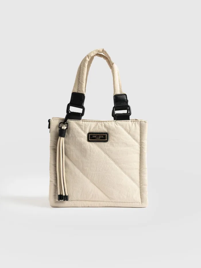 Saint And Sofia Nylon Bags Women Mini Penny Tote Bag 8211 Cream Cream