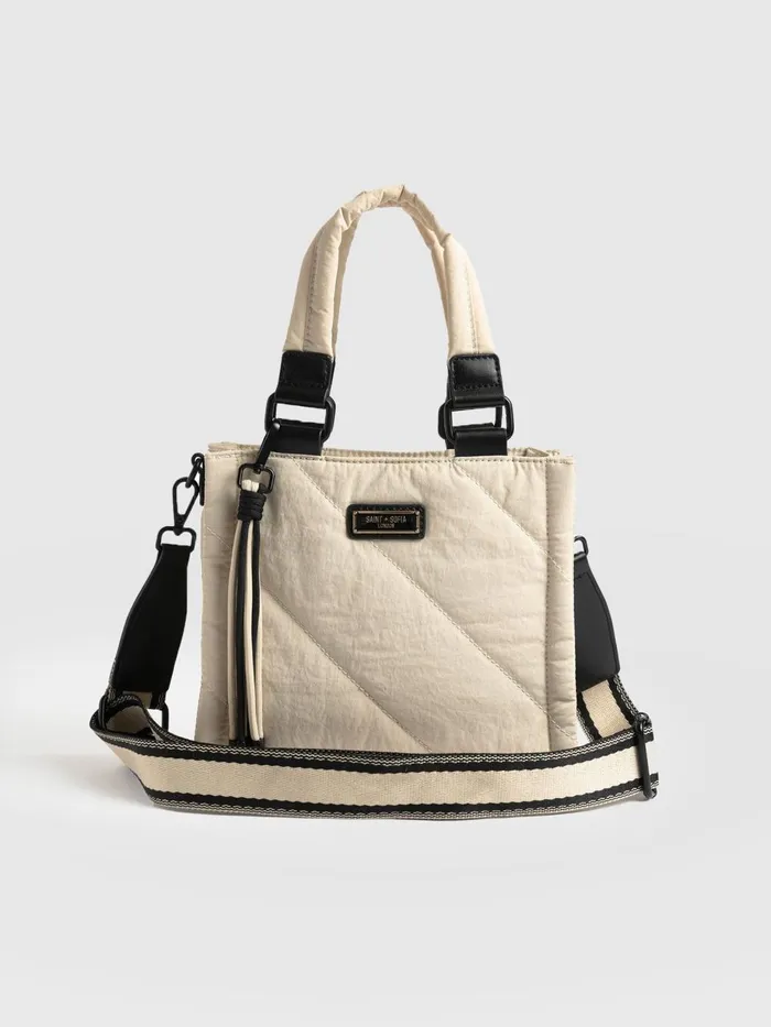 Saint And Sofia Nylon Bags Women Mini Penny Tote Bag 8211 Cream Cream