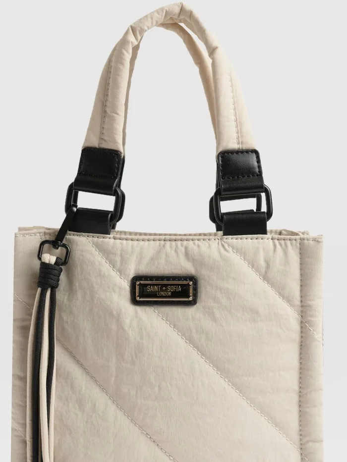 Saint And Sofia Nylon Bags Women Mini Penny Tote Bag 8211 Cream Cream