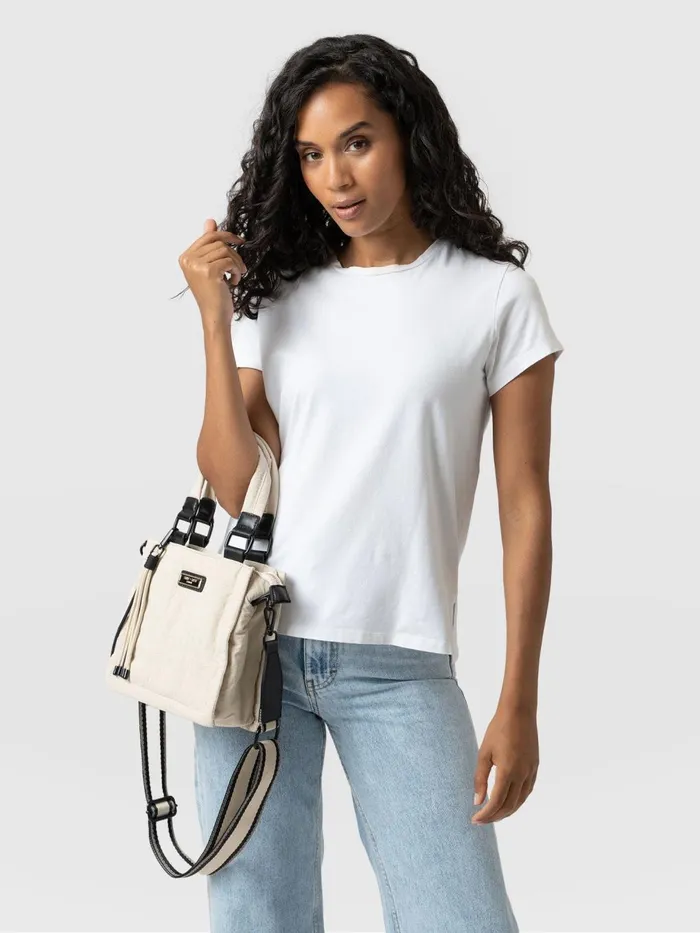 Saint And Sofia Nylon Bags Women Mini Penny Tote Bag 8211 Cream Cream