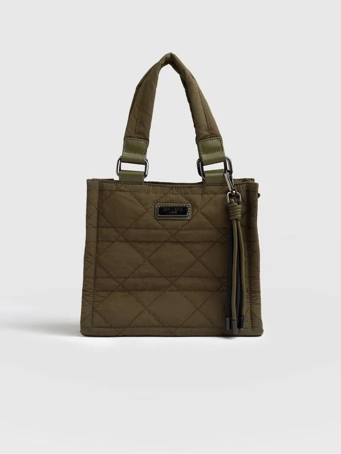 Saint And Sofia Nylon Bags Women Mini Penny Tote Bag 8211 Khaki Khaki