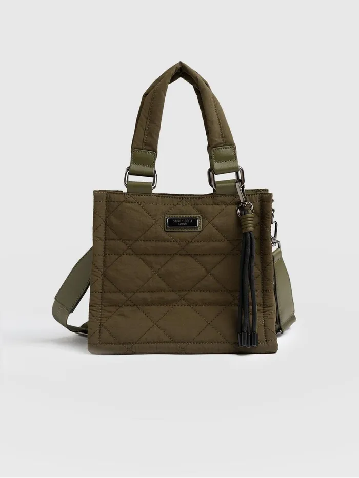 Saint And Sofia Nylon Bags Women Mini Penny Tote Bag 8211 Khaki Khaki