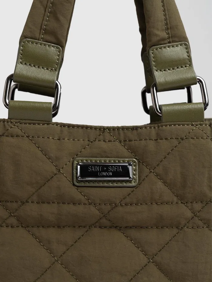 Saint And Sofia Nylon Bags Women Mini Penny Tote Bag 8211 Khaki Khaki