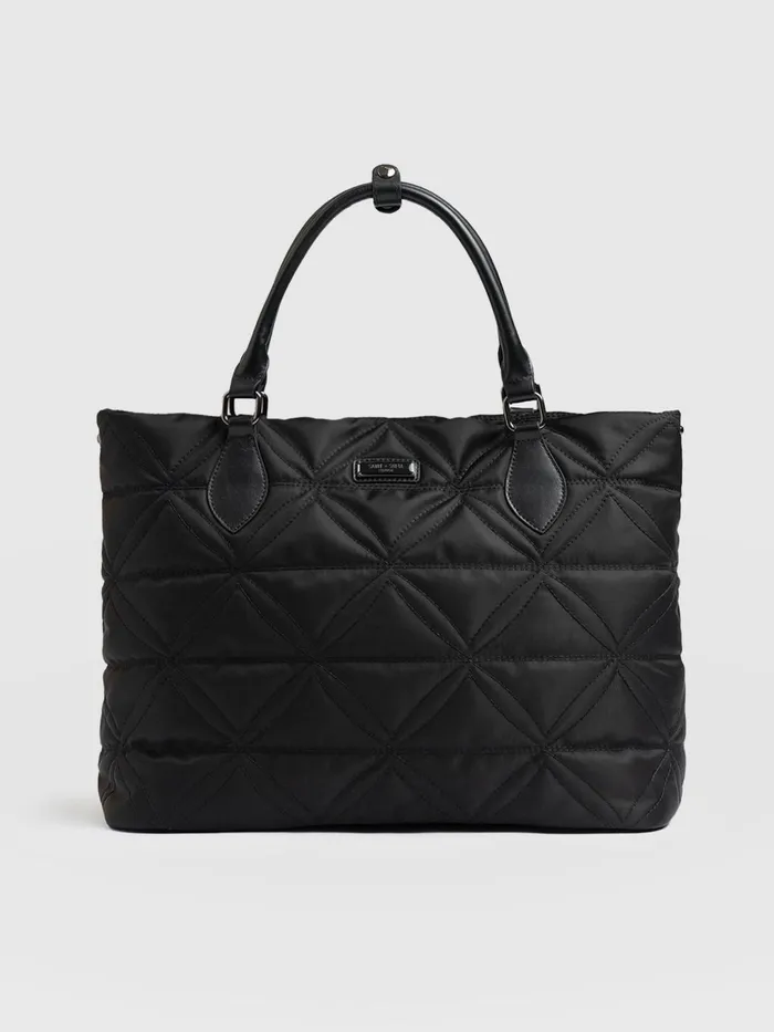 Saint And Sofia Nylon Bags Women Quilted Selene Shopper Bag 8211 Black Black