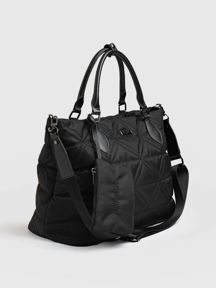 Saint And Sofia Nylon Bags Women Quilted Selene Shopper Bag 8211 Black Black